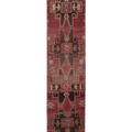Vintage Malatya Turkish Runner Rug 3x11 ft — Red & Brown Geometric