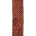Vintage Southeastern Persian Style Runner Rug 3x13 ft — Brown & Red Geometric