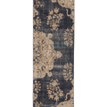 Vintage Isparta Turkish Runner Rug 2x8 ft — Blue & Beige Floral