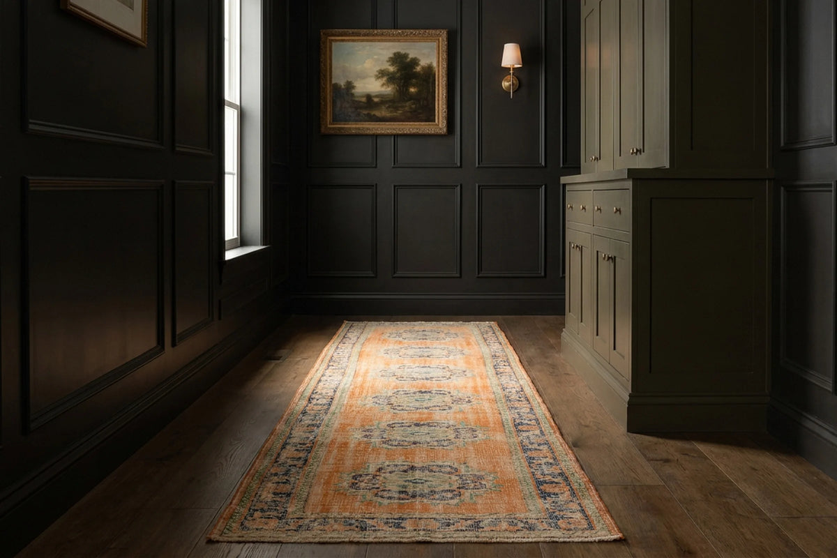 Turkish Runner Rug in a styled room