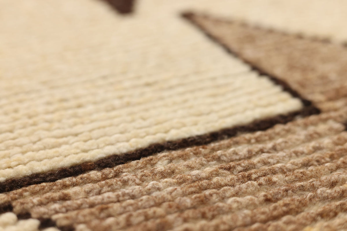 Vintage Southeastern Persian Style Runner Rug 3x12 ft — Beige & Brown Geometric