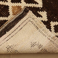 Vintage Southeastern Persian Style Runner Rug 3x12 ft — Brown & Beige Geometric