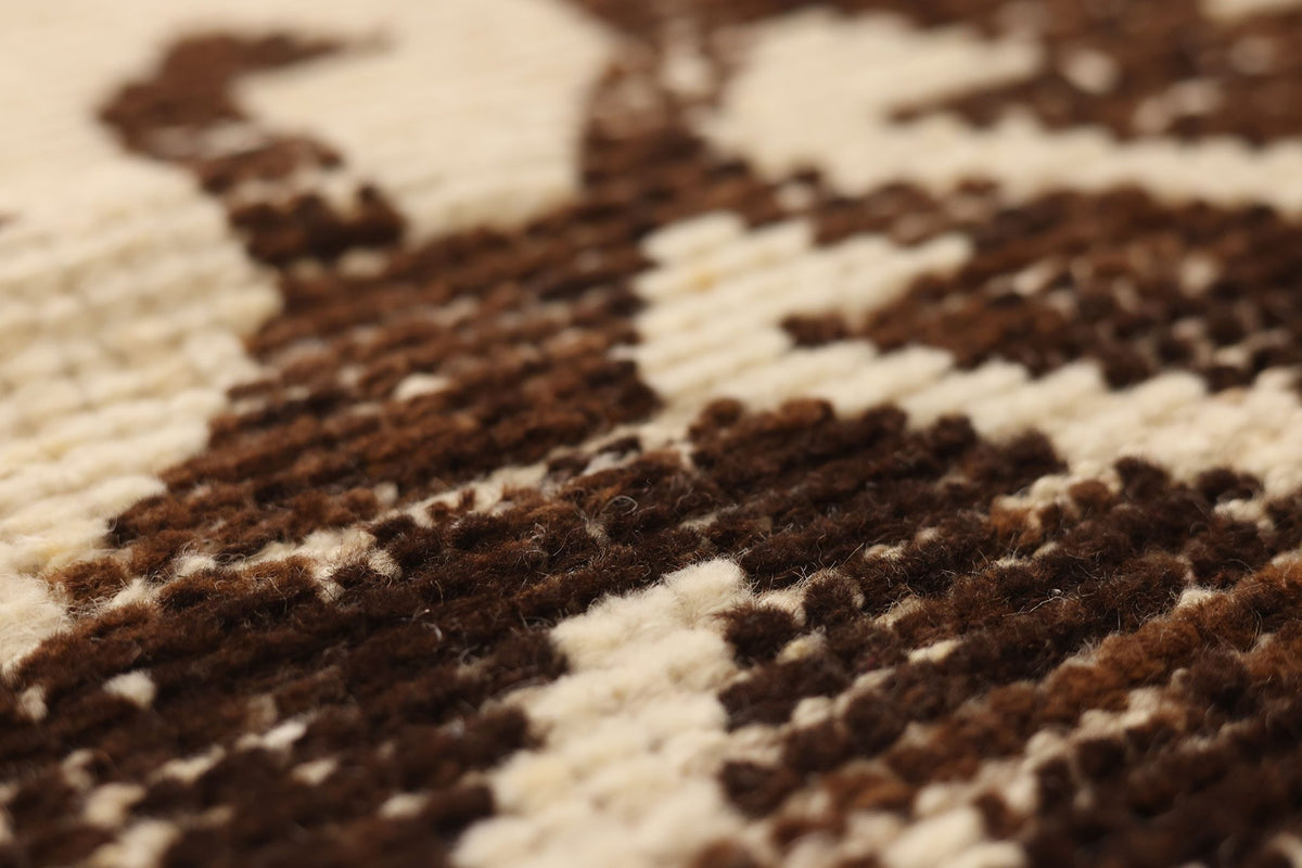 Vintage Southeastern Persian Style Runner Rug 3x12 ft — Brown & Beige Geometric
