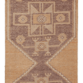 Vintage Malatya Turkish Doormat 3x3 ft — Beige & Brown Geometric