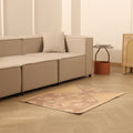Vintage Malatya Turkish Doormat 3x3 ft — Beige & Brown Geometric