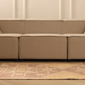 Vintage Malatya Turkish Doormat 3x3 ft — Beige & Brown Geometric