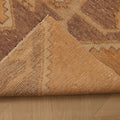 Vintage Malatya Turkish Doormat 3x3 ft — Beige & Brown Geometric