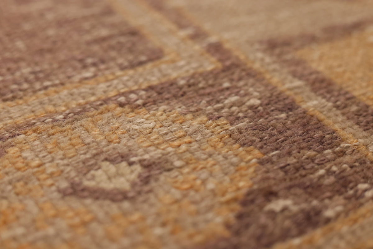 Vintage Malatya Turkish Doormat 3x4 ft — Orange & Brown Geometric