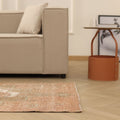 Vintage Malatya Turkish Runner Rug 2x3 ft — Brown & Beige Distressed