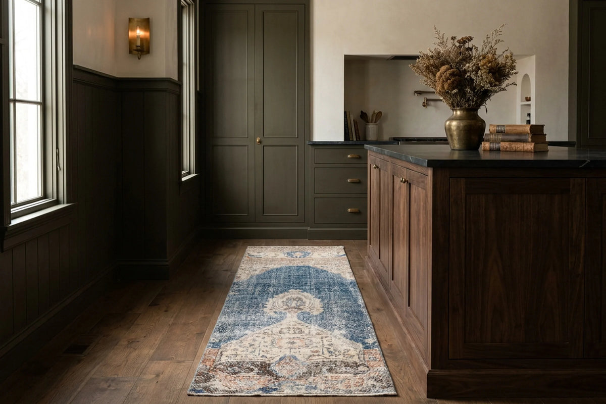 Turkish Runner Rug in a styled room