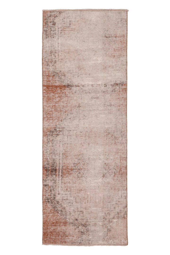 Vintage Malatya Turkish Runner Rug 2x5 ft — Beige & Brown Distressed
