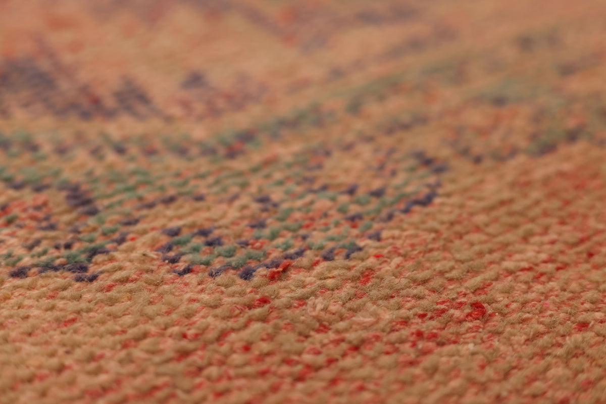Vintage Manisa Turkish Runner Rug 2x6 ft — Orange & Gray maximalist
