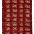 Vintage Konya Turkish Runner Rug 3x5 ft — Red & Orange Floral