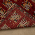 Vintage Konya Turkish Runner Rug 3x5 ft — Red & Orange Floral