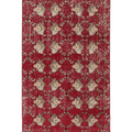 Vintage Isparta Turkish Runner Rug 2x5 ft — Red & Beige Distressed
