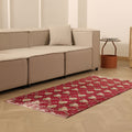 Vintage Isparta Turkish Runner Rug 2x5 ft — Red & Beige Distressed