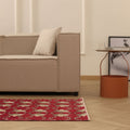 Vintage Isparta Turkish Runner Rug 2x5 ft — Red & Beige Distressed