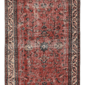 Vintage Isparta Turkish Runner Rug 2x4 ft — Red & Beige Floral