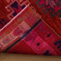 Vintage Southeastern Persian Style Runner Rug 3x13 ft — Red & Pink Geometric