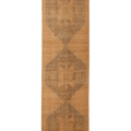 Vintage Malatya Turkish Runner Rug 3x12 ft — Orange & Brown Geometric
