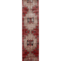 Vintage Malatya Turkish Runner Rug 3x14 ft — Red & Beige Geometric