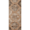 Vintage Konya Turkish Runner Rug 3x11 ft — Beige & Brown Floral