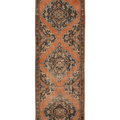 Vintage Konya Turkish Runner Rug 3x11 ft — Orange & Brown Distressed