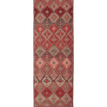 Vintage Southeastern Patchwork Runner Rug 3x11 ft — Red & Brown Geometric
