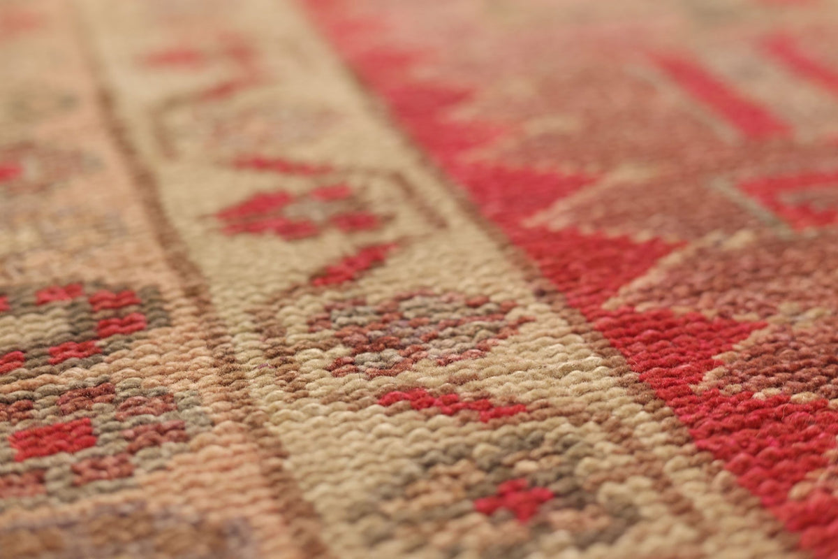 Vintage Southeastern Persian Style Runner Rug 3x13 ft — Red & Brown Geometric