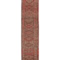 Vintage Southeastern Persian Style Runner Rug 3x14 ft — Brown & Red Geometric