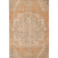 Vintage Nevşehir Turkish Area Rug 3x6 ft — Orange & Beige Distressed