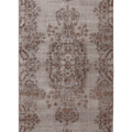 Vintage Isparta Turkish Runner Rug 4x7 ft — Gray & Brown Floral