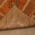 Vintage Malatya Turkish Runner Rug 3x5 ft — Orange & Brown Geometric