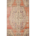 Vintage Nevşehir Turkish Runner Rug 3x6 ft — Orange & Beige Distressed