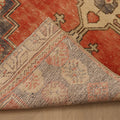 Vintage Nevşehir Turkish Runner Rug 2x6 ft — Red & Beige Geometric