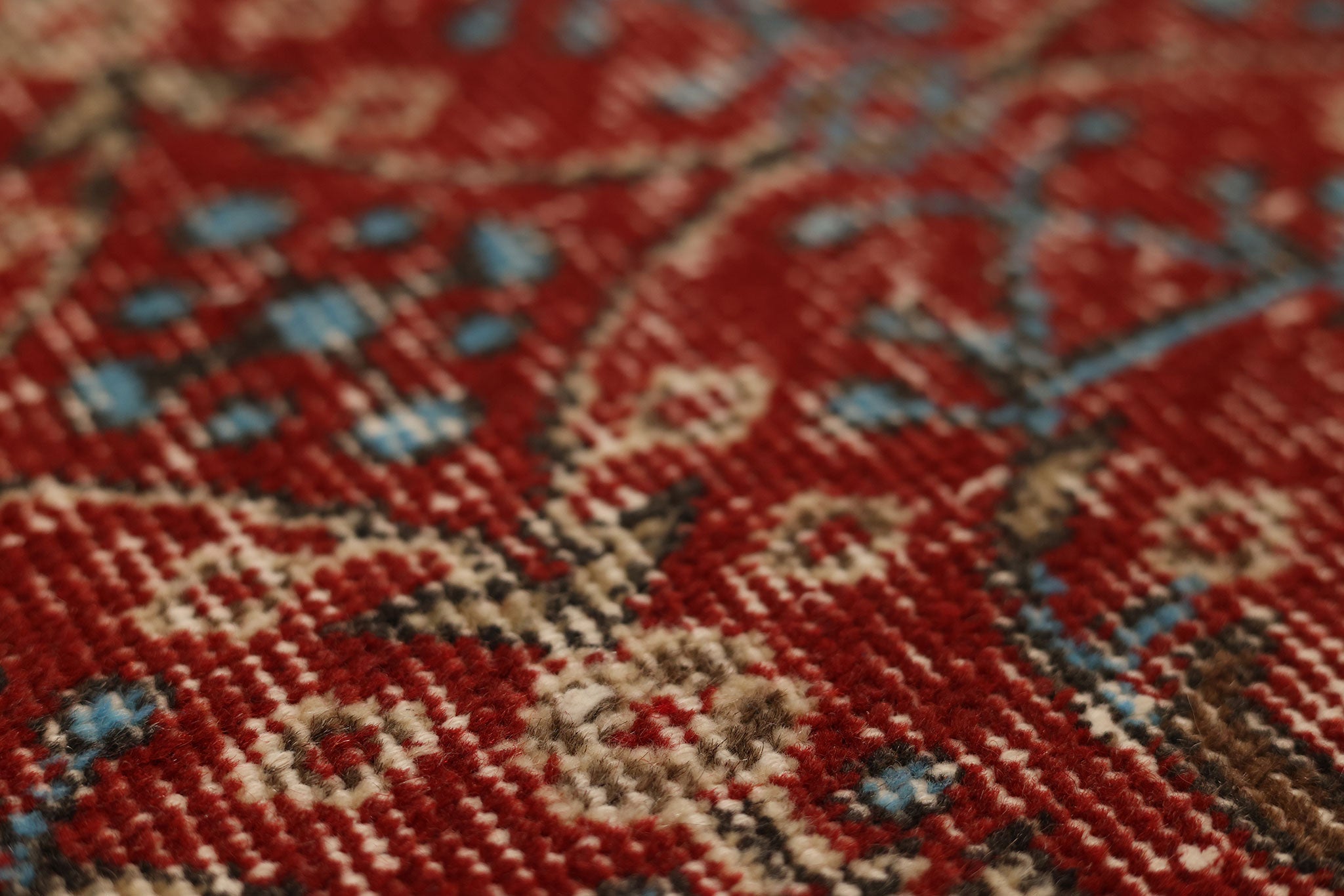 Vintage Isparta Turkish Runner Rug 2x7 ft — Red & Beige Floral