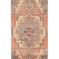 Vintage Nevşehir Turkish Runner Rug 3x7 ft — Orange & Beige Floral
