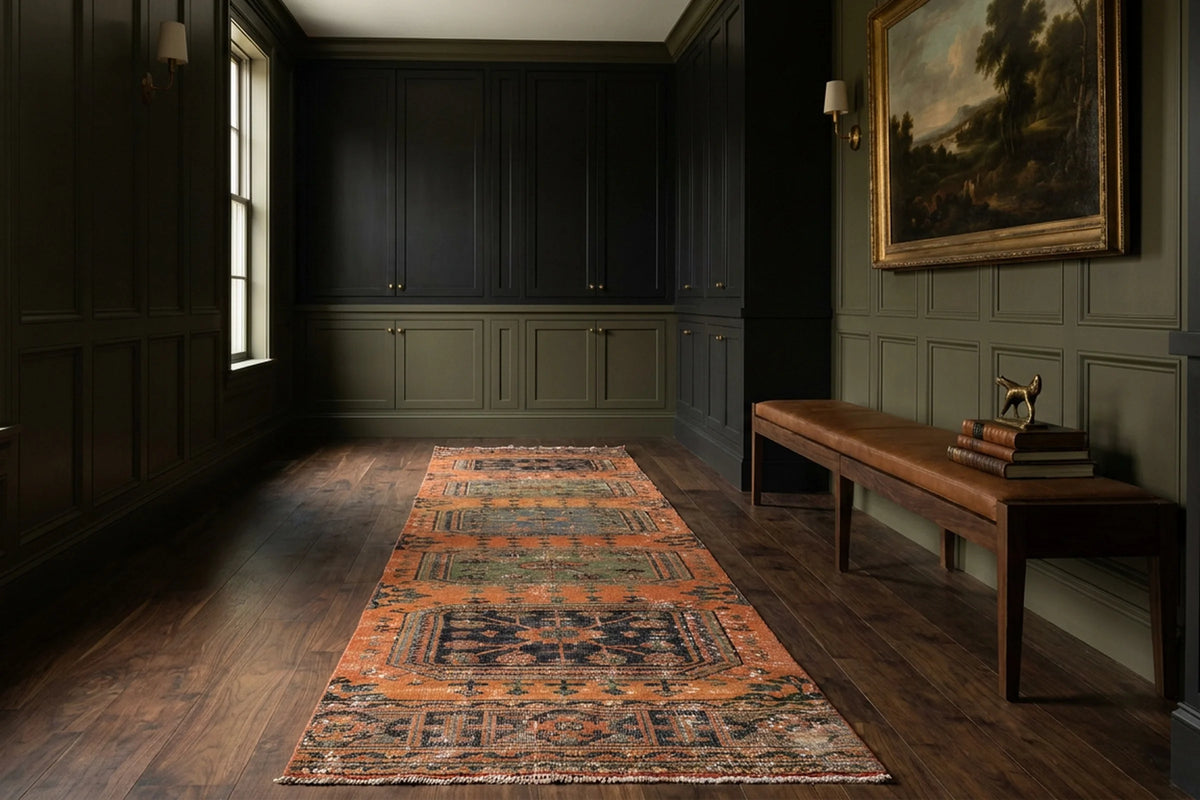 Turkish Runner Rug in a styled room