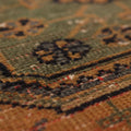 Vintage Konya Turkish Runner Rug 2x11 ft — Orange & Green Geometric (No. 26897)