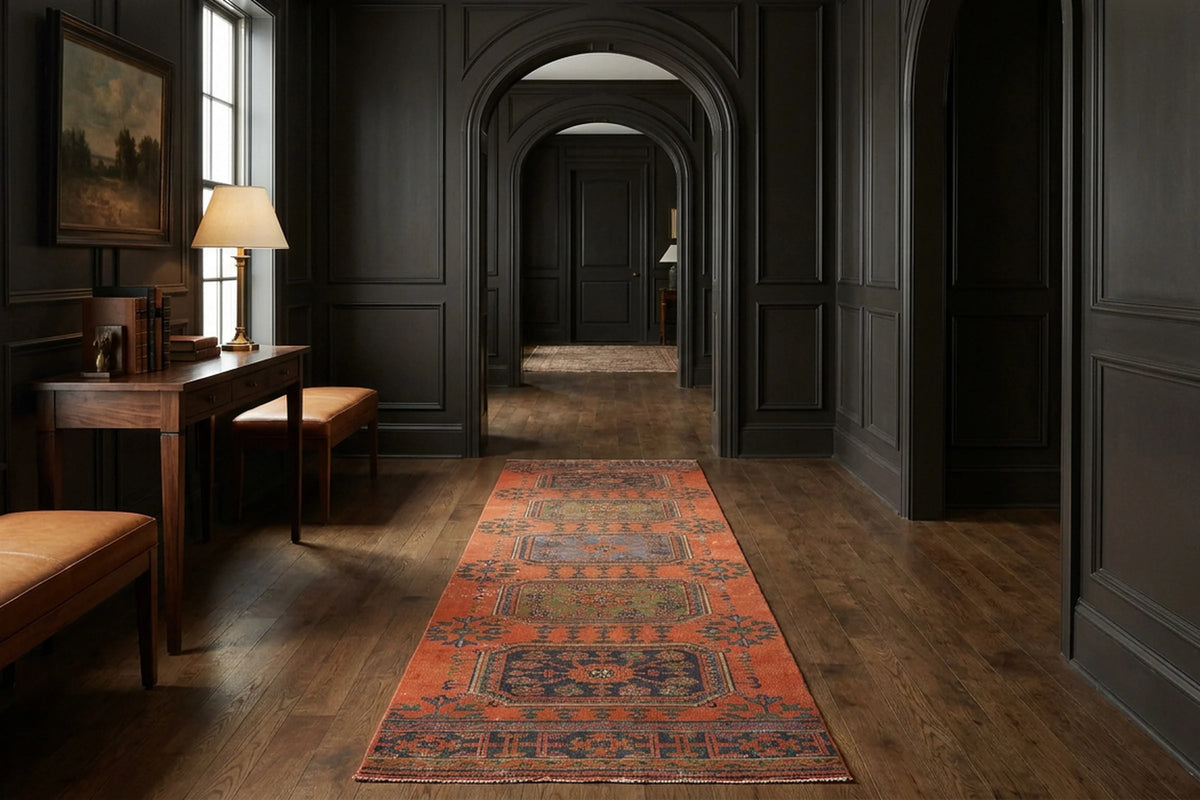 Turkish Runner Rug in a styled room