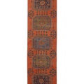 Vintage Konya Turkish Runner Rug 2x10 ft — Orange & Brown Geometric (No. 26920)