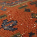 Vintage Konya Turkish Runner Rug 2x10 ft — Orange & Brown Geometric (No. 26920)