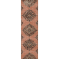 Vintage Konya Turkish Runner Rug 2x13 ft — Orange & Brown Geometric