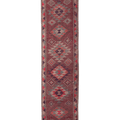 Vintage Southeastern Persian Style Runner Rug 2x11 ft — Red & Brown Geometric
