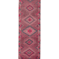 Vintage Southeastern Persian Style Runner Rug 3x11 ft — Pink & Red Geometric