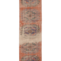 Vintage Manisa Turkish Runner Rug 2x11 ft — Orange & Blue Distressed