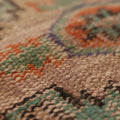 Vintage Manisa Turkish Runner Rug 2x11 ft — Orange & Blue Distressed