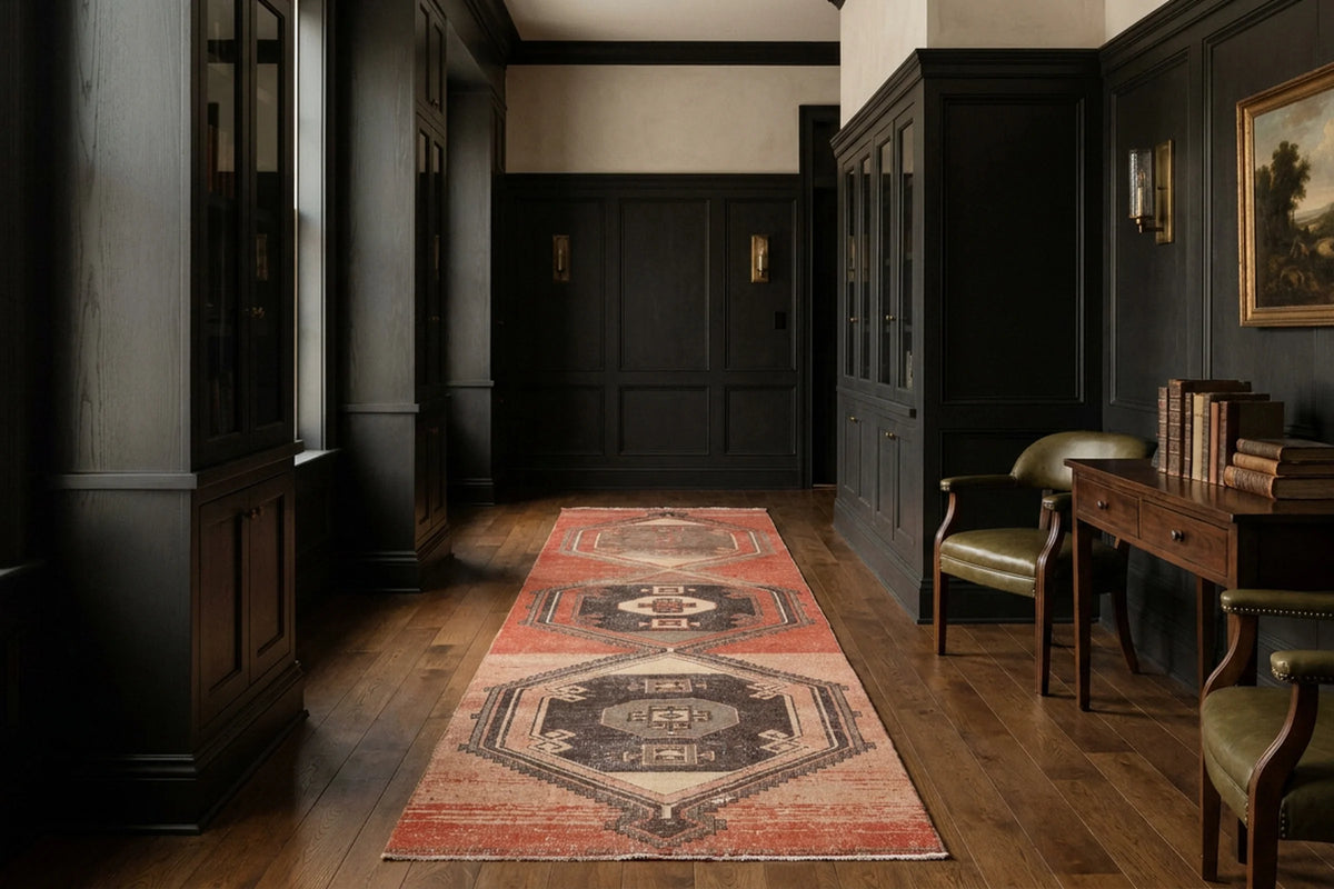 Turkish Runner Rug in a styled room
