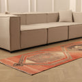 Vintage Malatya Turkish Runner Rug 2x11 ft — Red & Brown Geometric (No. 27038)