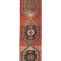 Vintage Malatya Turkish Runner Rug 2x11 ft — Red & Brown Geometric (No. 27038)
